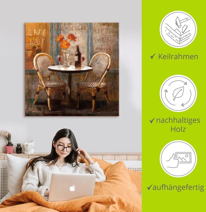 Artland Artprint Ontmoet me in het café I als artprint op linnen poster in verschillende formaten maten - Foto 2