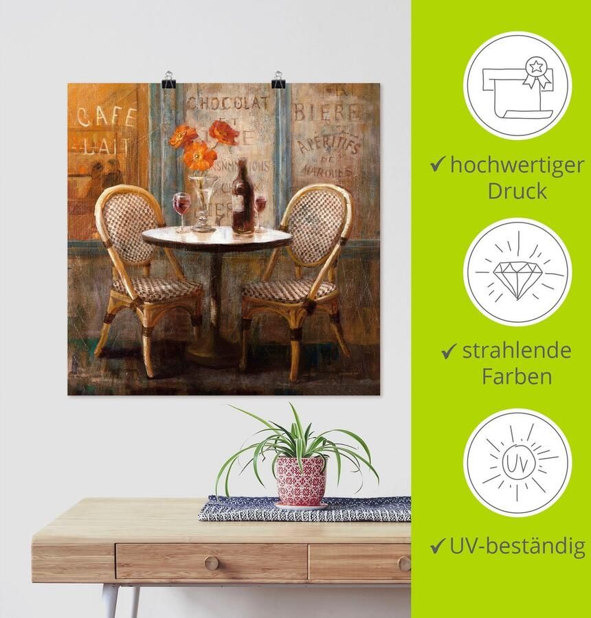 Artland Artprint Ontmoet me in het café I als artprint op linnen poster in verschillende formaten maten - Foto 4