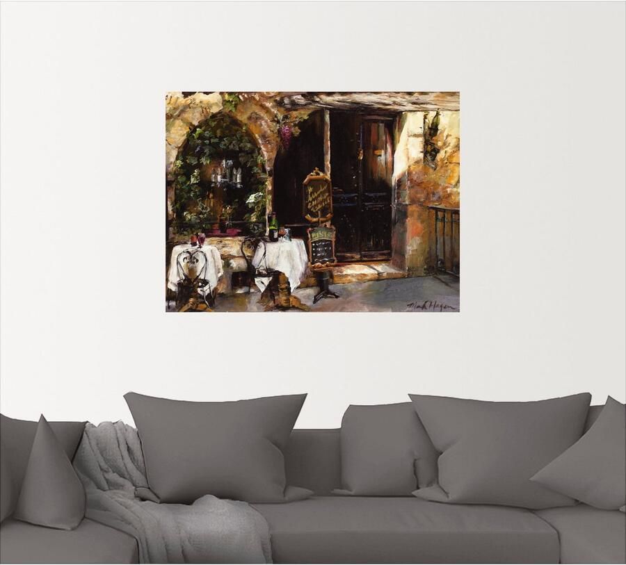 Artland Artprint Ontmoeting in het café als artprint op linnen muursticker in verschillende maten - Foto 3