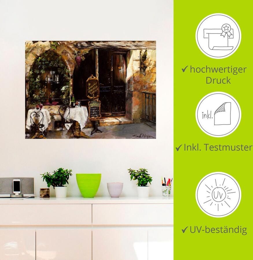 Artland Artprint Ontmoeting in het café als artprint op linnen muursticker in verschillende maten - Foto 2