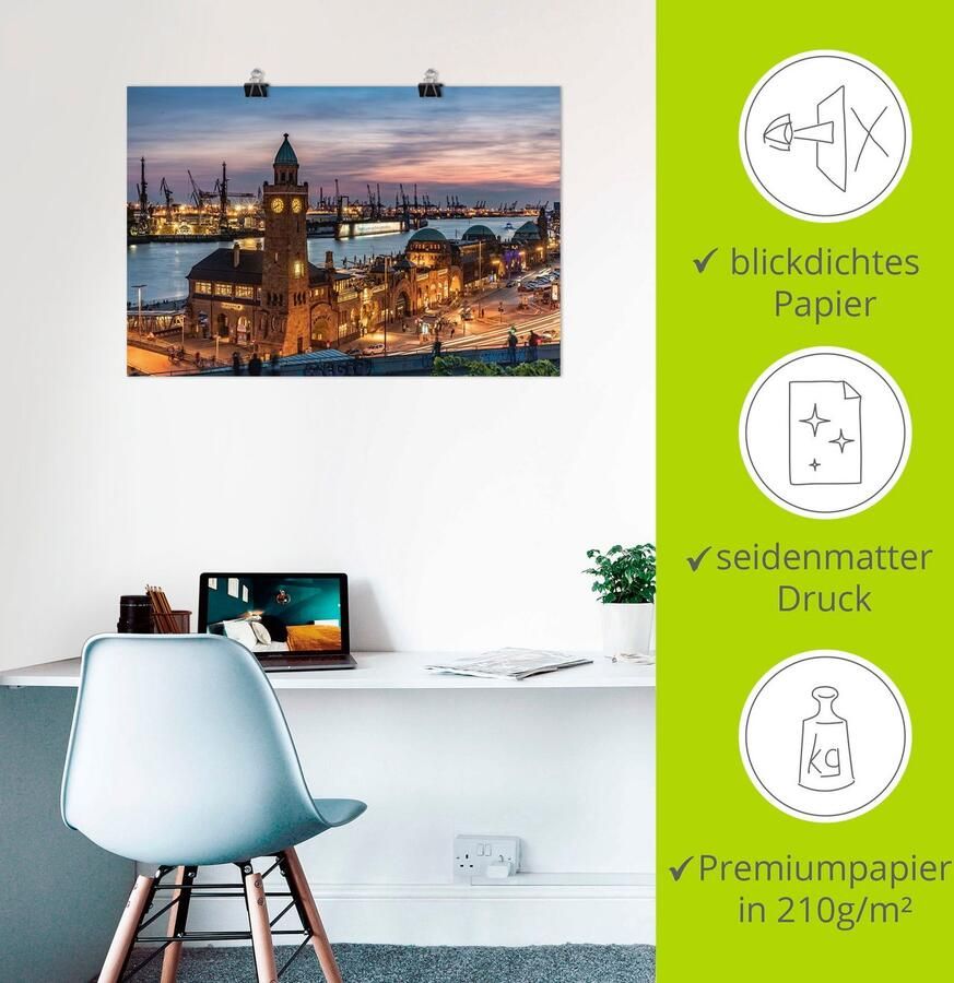 Artland Artprint Ontschepingstrappen Hamburg als artprint van aluminium artprint voor buiten artprint op linnen poster in verschillende maten. maten - Foto 2