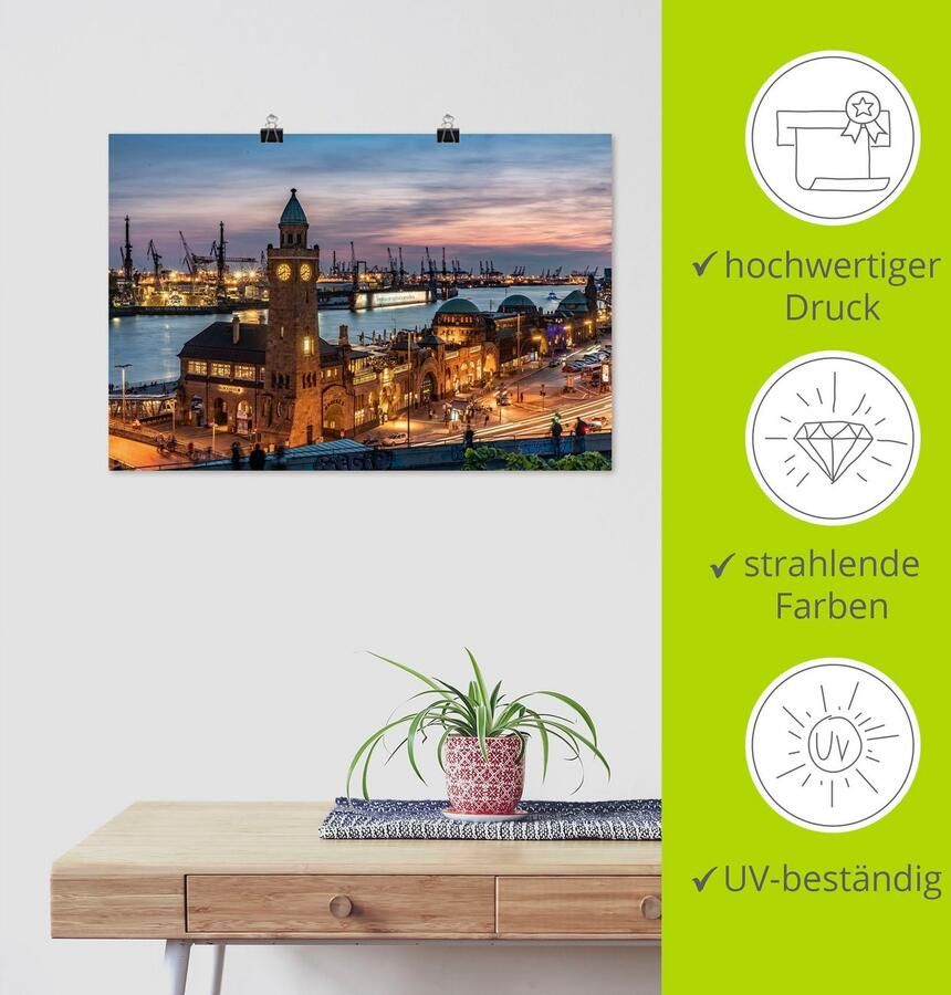 Artland Artprint Ontschepingstrappen Hamburg als artprint van aluminium artprint voor buiten artprint op linnen poster in verschillende maten. maten - Foto 3