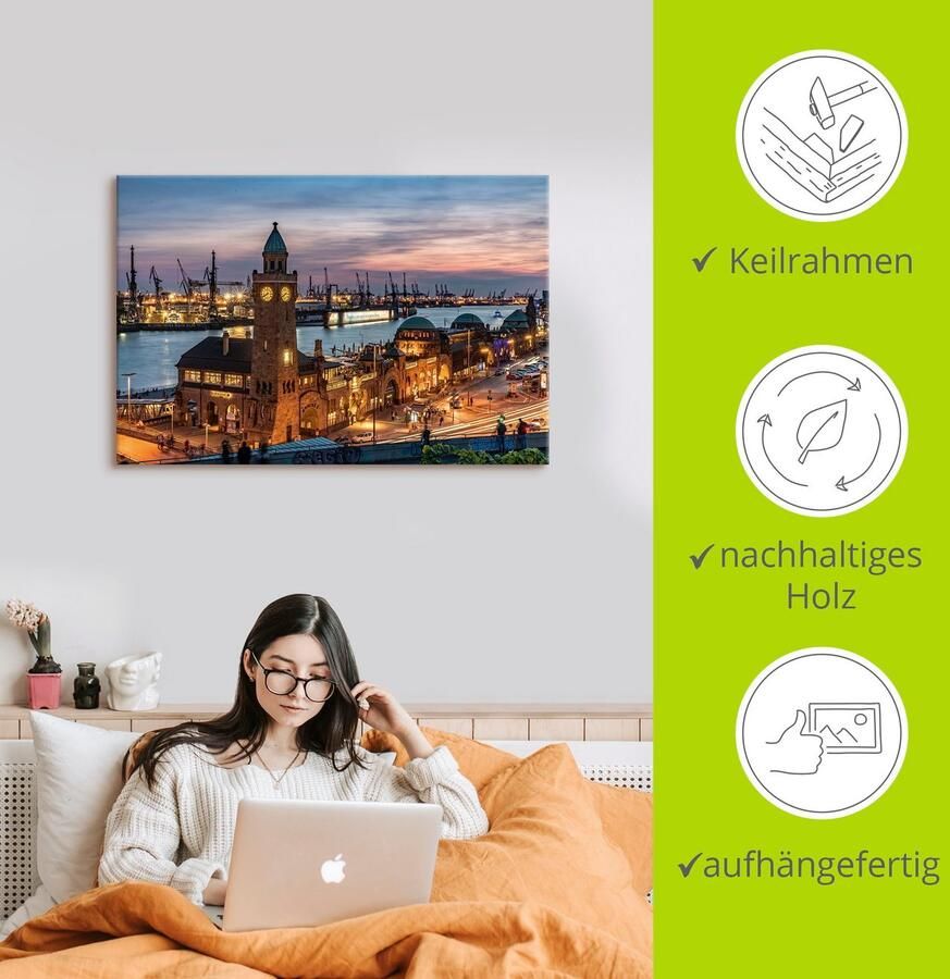 Artland Artprint Ontschepingstrappen Hamburg als artprint van aluminium artprint voor buiten artprint op linnen poster in verschillende maten. maten