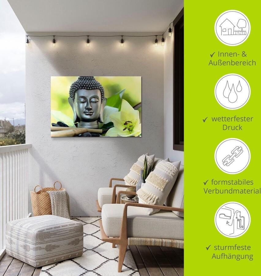 Artland Artprint Ontspanning en rust met boeddha als artprint van aluminium artprint voor buiten artprint op linnen poster muursticker - Foto 5