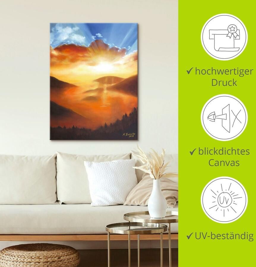 Artland Artprint Ontwaken in de natuur als artprint op linnen poster in verschillende formaten maten - Foto 5