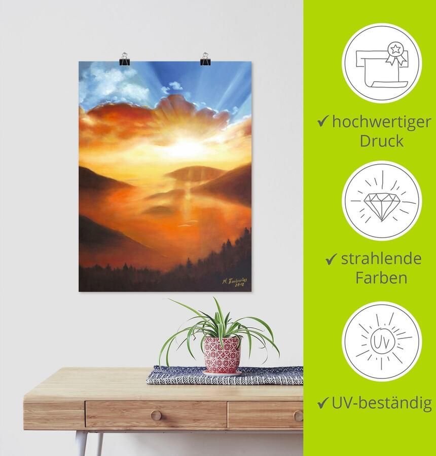 Artland Artprint Ontwaken in de natuur als artprint op linnen poster in verschillende formaten maten - Foto 3