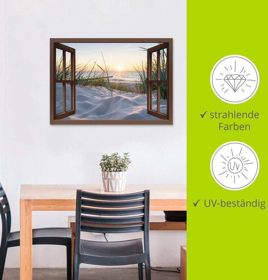 Artland Artprint Oostzeestrand door het raam - Foto 3