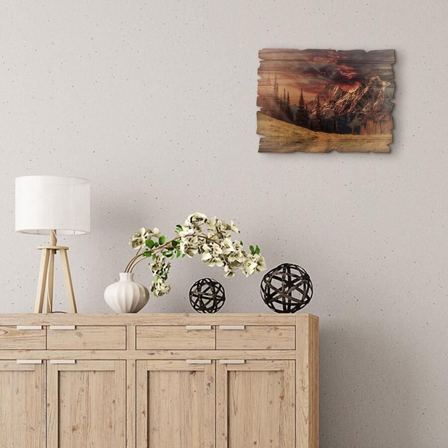 Artland Artprint op hout Alpien hoogland - Foto 3