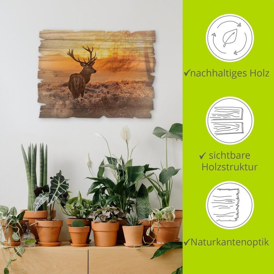 Artland Artprint op hout Edelherten - Foto 3