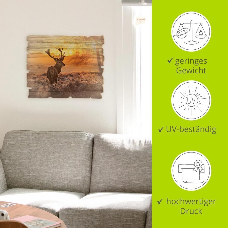 Artland Artprint op hout Edelherten - Foto 4