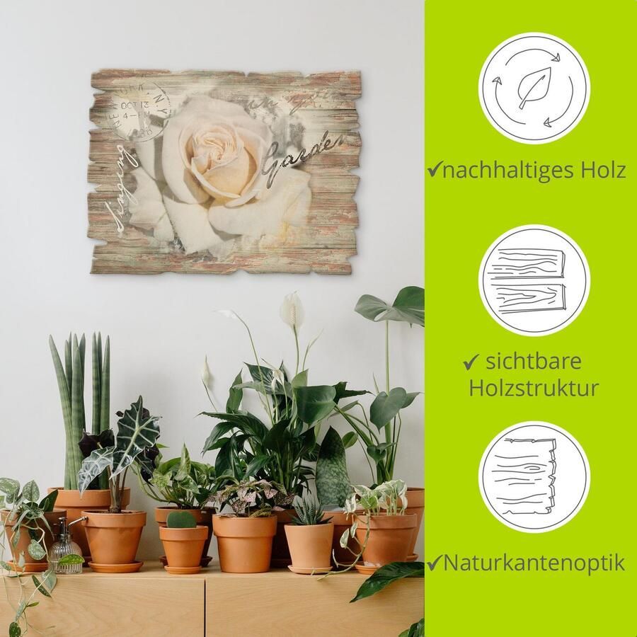 Artland Artprint op hout In letters roos - Foto 3