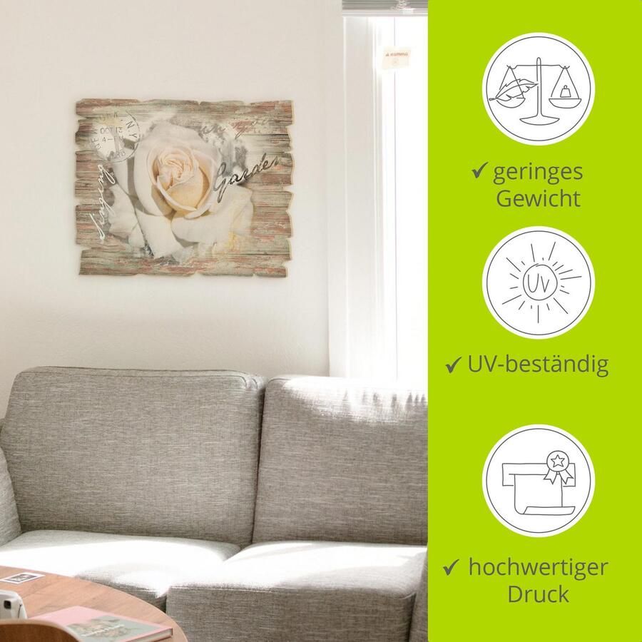 Artland Artprint op hout In letters roos - Foto 4