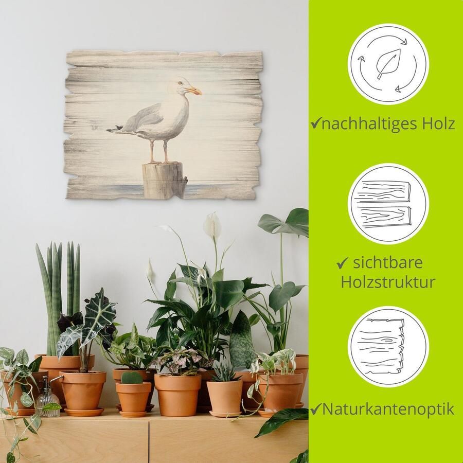 Artland Artprint op hout Meeuw - Foto 3