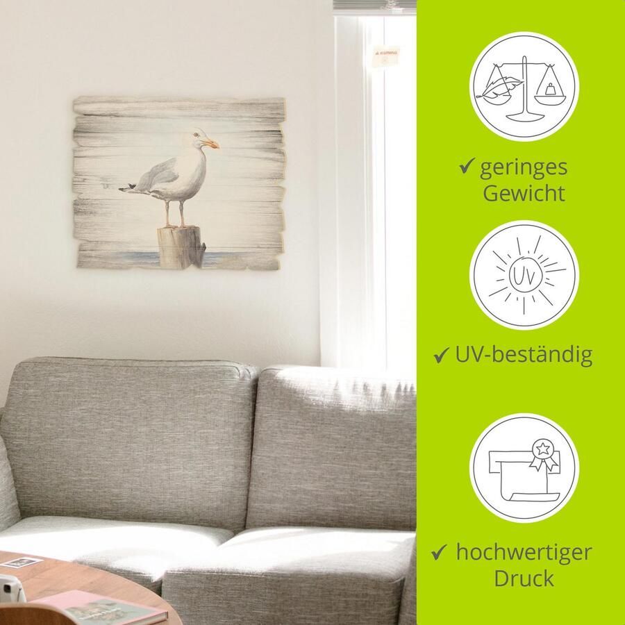 Artland Artprint op hout Meeuw - Foto 4