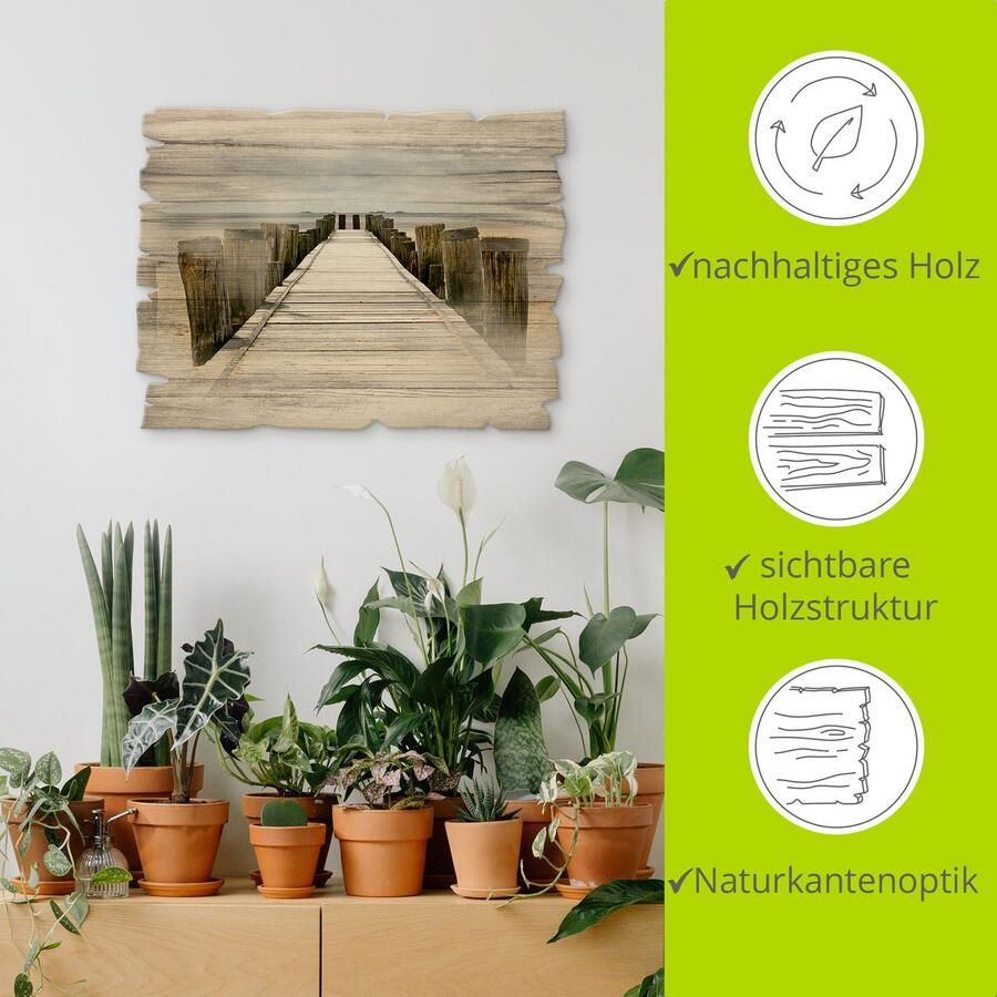 Artland Artprint op hout Pier in Watt - Foto 3