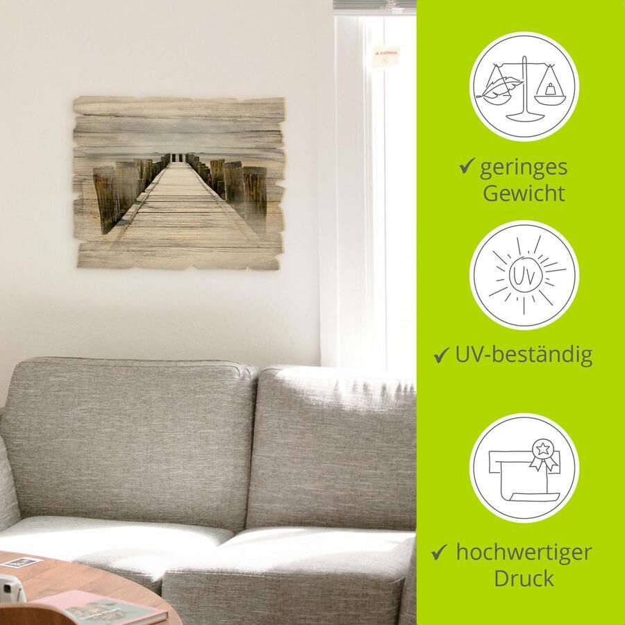 Artland Artprint op hout Pier in Watt - Foto 4