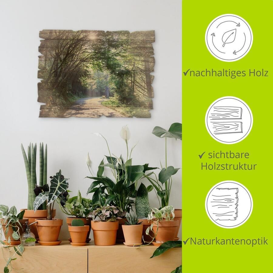 Artland Artprint op hout Zonnig bos - Foto 4