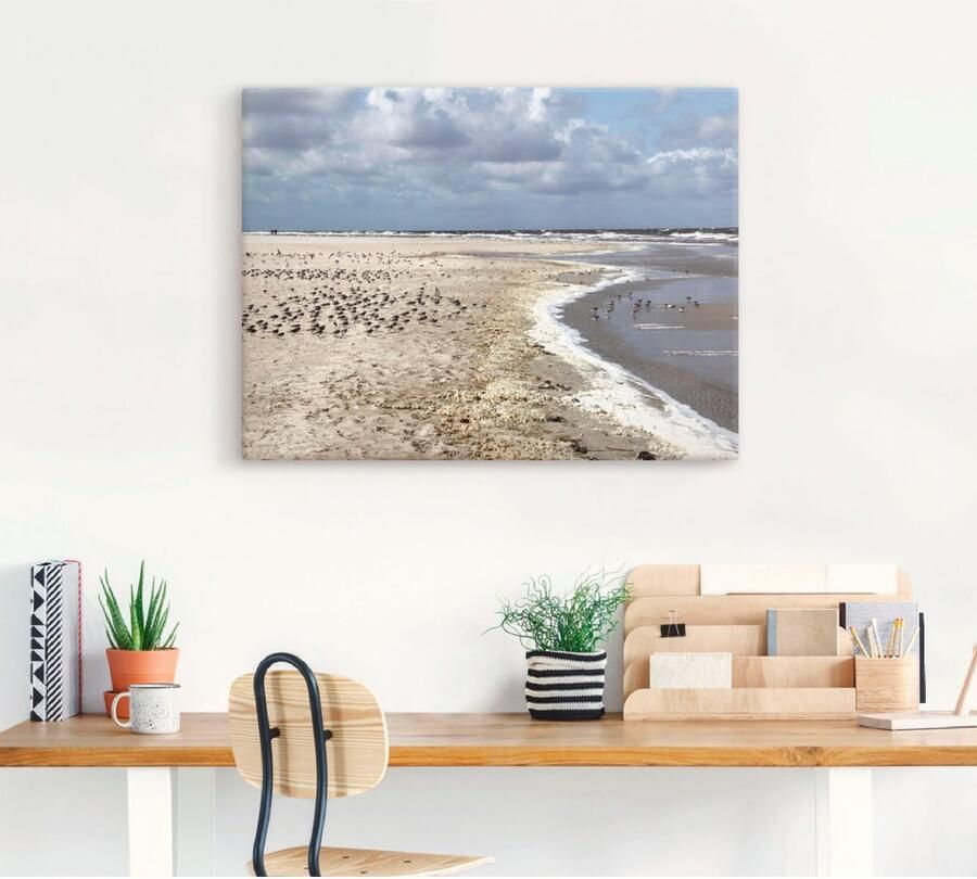 Artland Artprint op linnen Aan het mooie Noordzeestrand - Foto 4