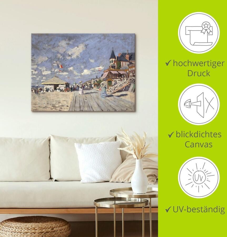 Artland Artprint op linnen Aan het strand van Trouville. 1870. - Foto 2