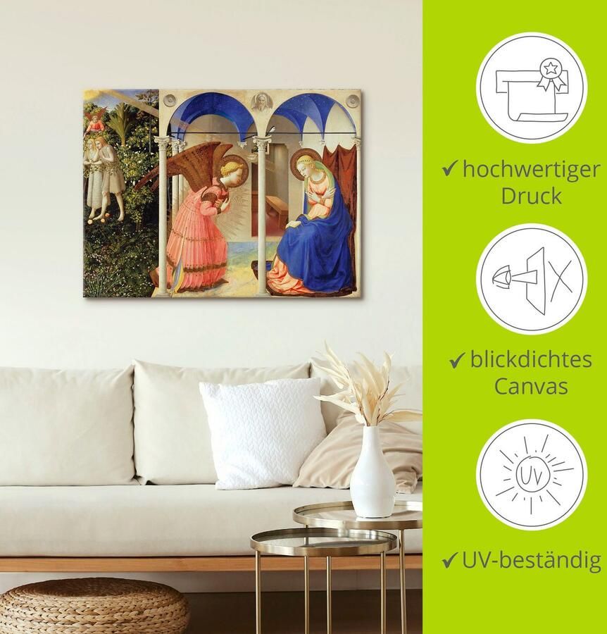 Artland Artprint op linnen Aankondiging aan Maria gespannen op een spieraam - Foto 2