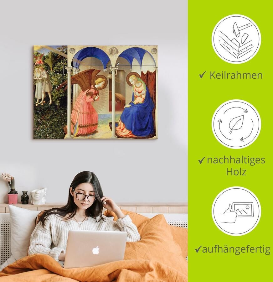 Artland Artprint op linnen Aankondiging aan Maria gespannen op een spieraam