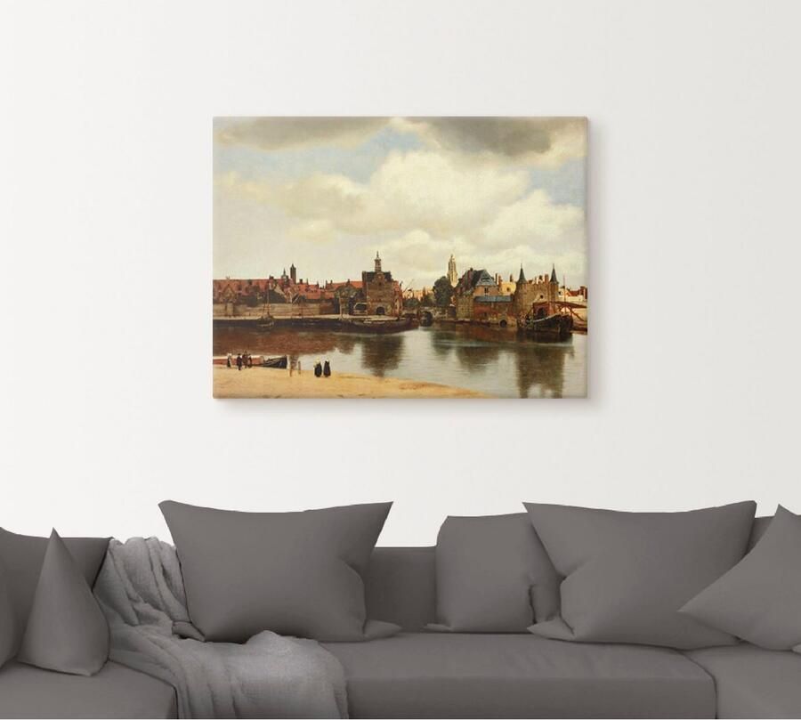 Artland Artprint op linnen Aanzicht van de stad Delft. Ca. 1660 - Foto 5