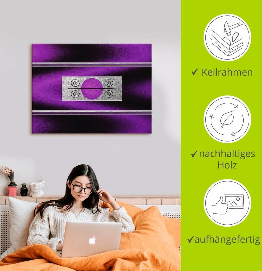 Artland Artprint op linnen Abstract I gespannen op een spieraam - Foto 2