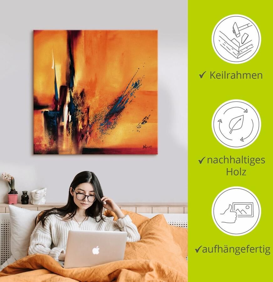 Artland Artprint op linnen Abstracte impressies I gespannen op een spieraam - Foto 3