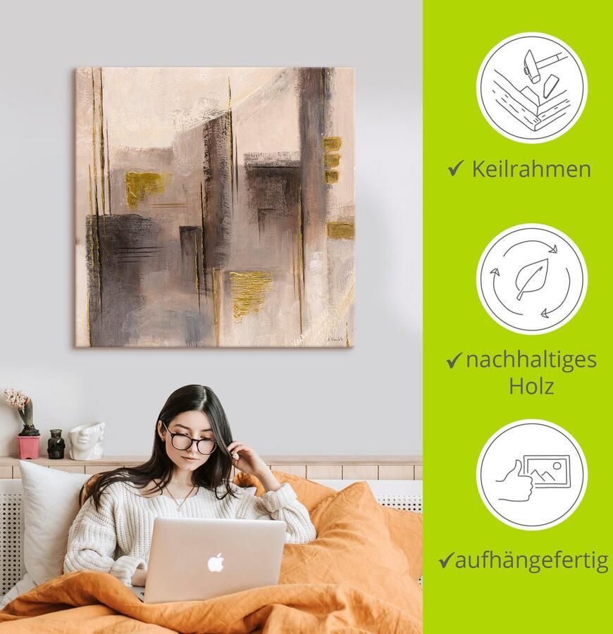 Artland Artprint op linnen Abstracte skyline I gespannen op een spieraam - Foto 2