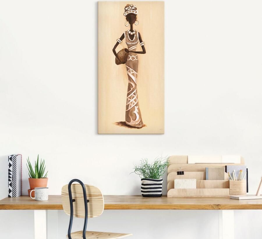 Artland Artprint op linnen Afrikaanse voorkant gespannen op een spieraam - Foto 4