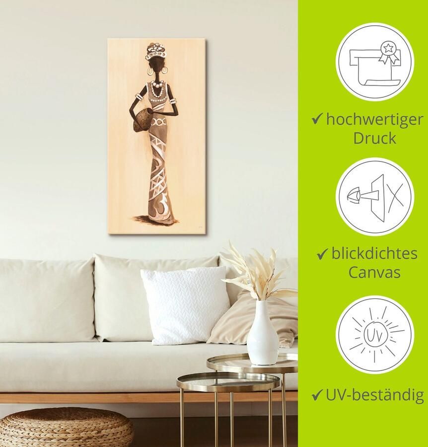 Artland Artprint op linnen Afrikaanse voorkant gespannen op een spieraam - Foto 3