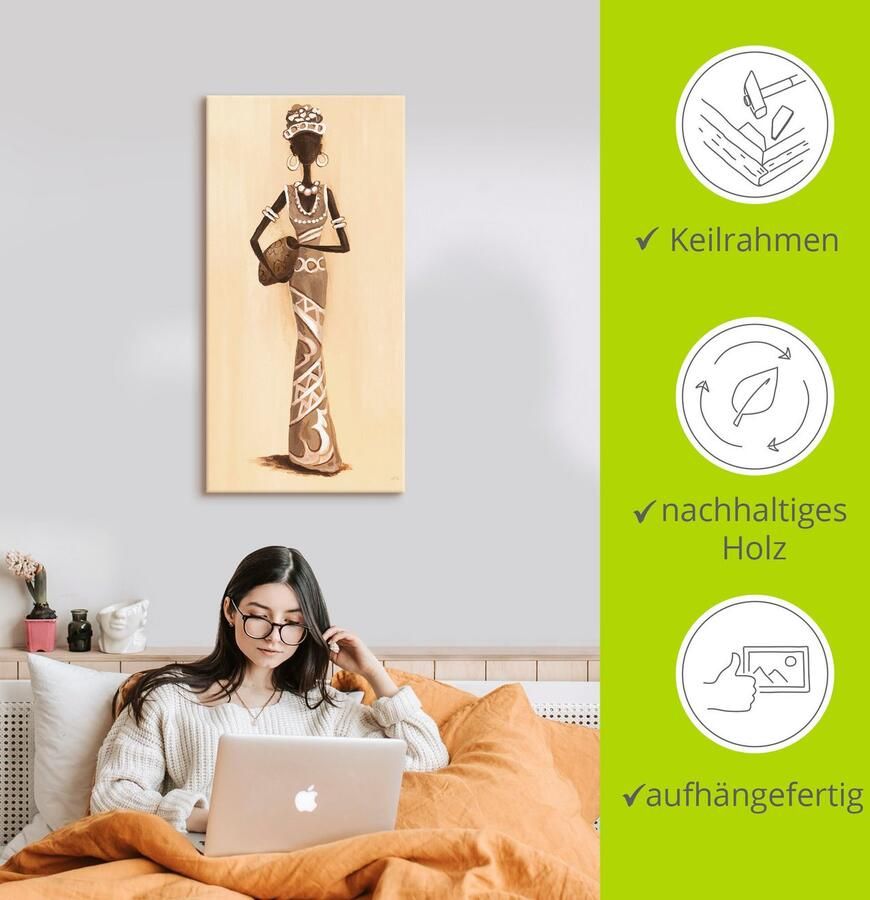 Artland Artprint op linnen Afrikaanse voorkant gespannen op een spieraam - Foto 2