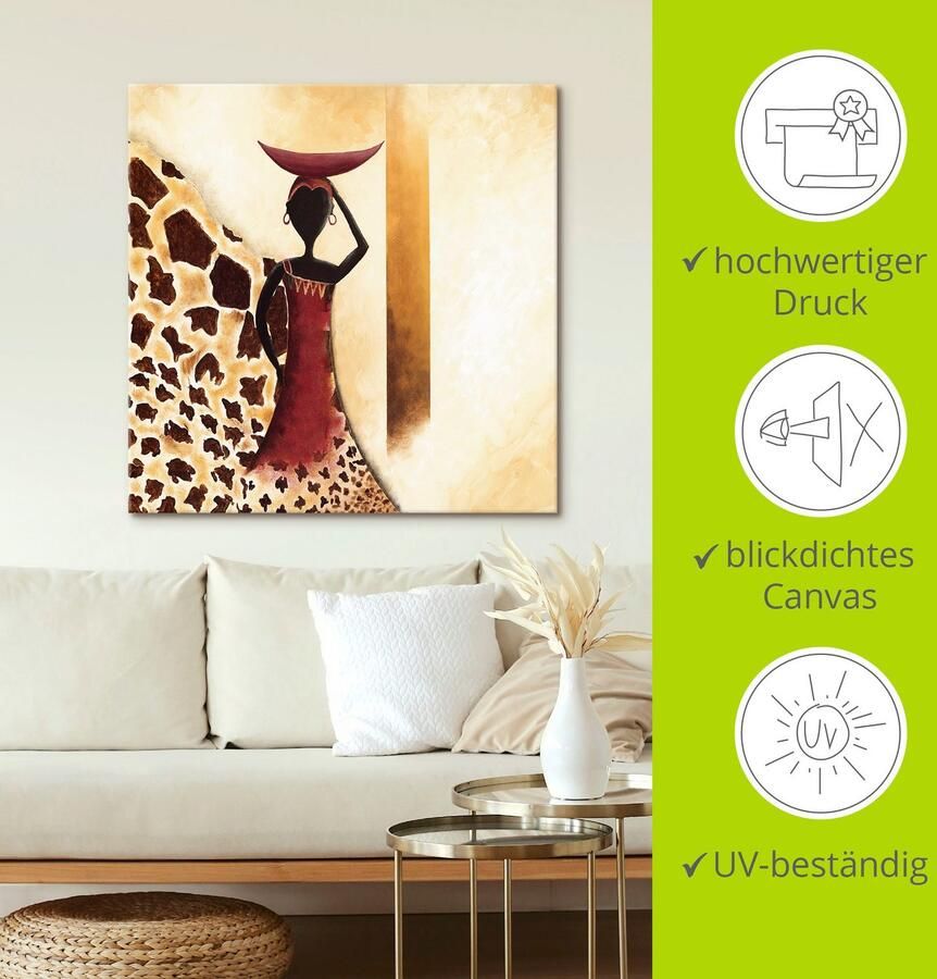 Artland Artprint op linnen Afrikaanse vrouw II gespannen op een spieraam - Foto 4