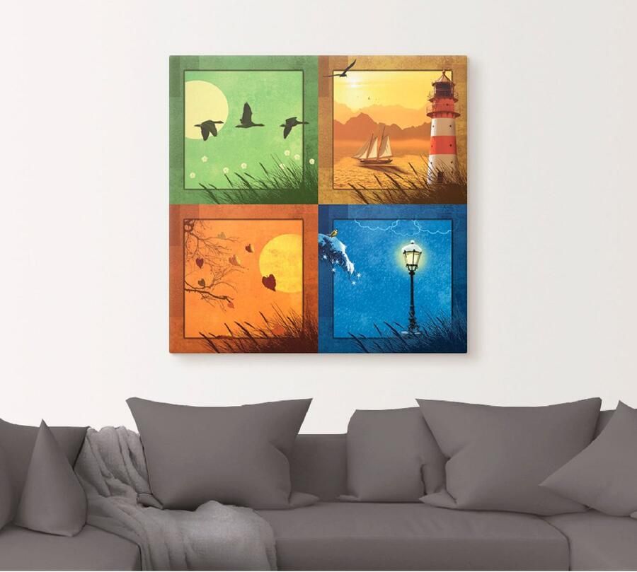 Artland Artprint op linnen Alle 4 seizoenen gespannen op een spieraam - Foto 4