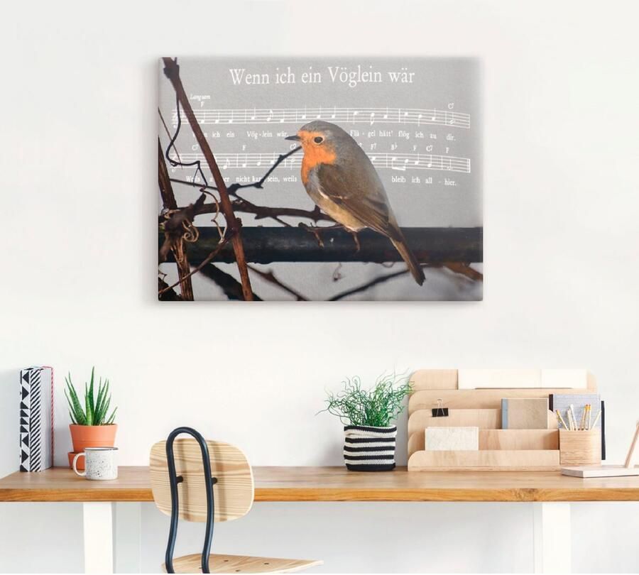 Artland Artprint op linnen Als ik een vogeltje was gespannen op een spieraam - Foto 3