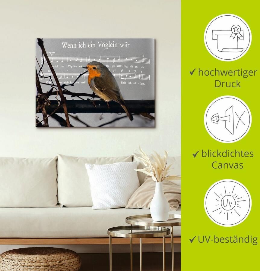 Artland Artprint op linnen Als ik een vogeltje was gespannen op een spieraam - Foto 2