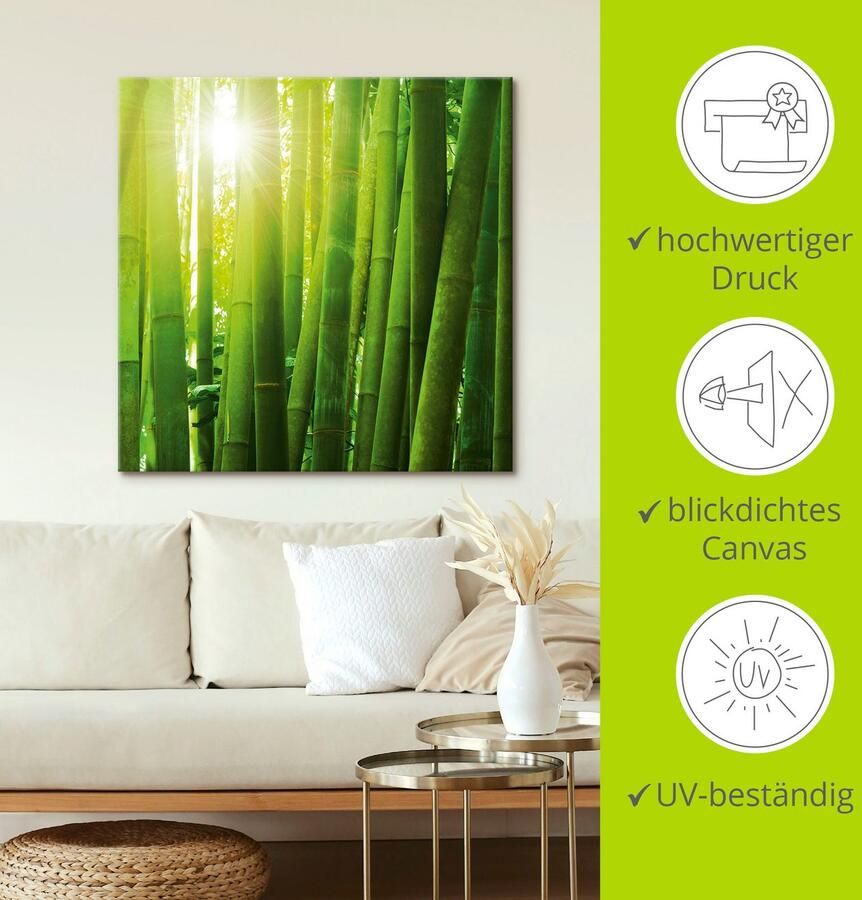 Artland Artprint op linnen Aziatisch bamboebos in ochtendlicht - Foto 4