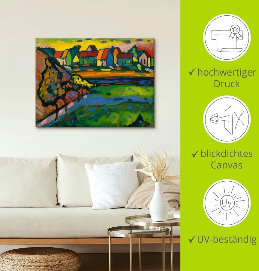 Artland Artprint op linnen Beiers dorp met veld. 1908 - Foto 2