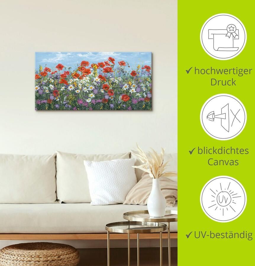 Artland Artprint op linnen Bergweide - Foto 4
