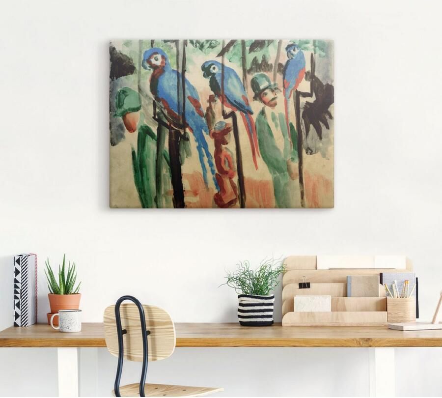 Artland Artprint op linnen Bij de papegaaien gespannen op een spieraam - Foto 5