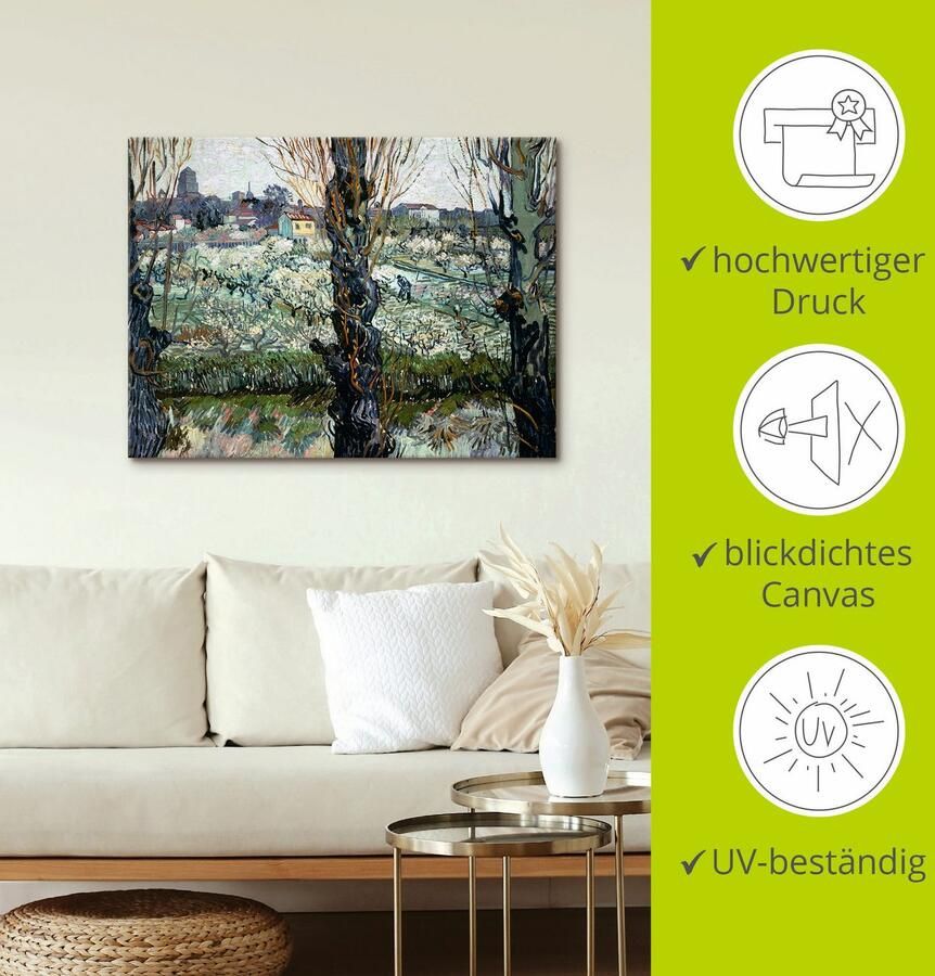 Artland Artprint op linnen Blik op Arles. 1889 gespannen op een spieraam - Foto 2