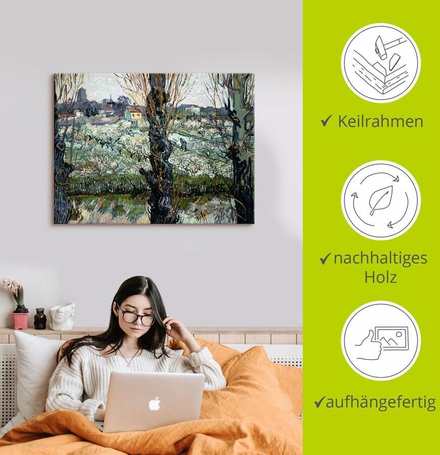 Artland Artprint op linnen Blik op Arles. 1889 gespannen op een spieraam