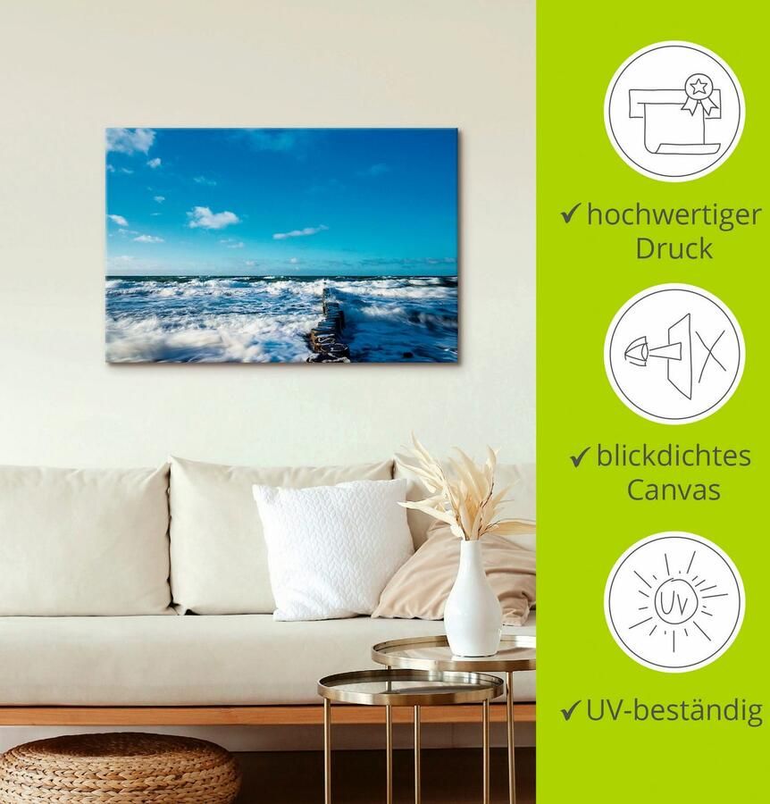 Artland Artprint op linnen Blik op de kust van de Oostzee III - Foto 2