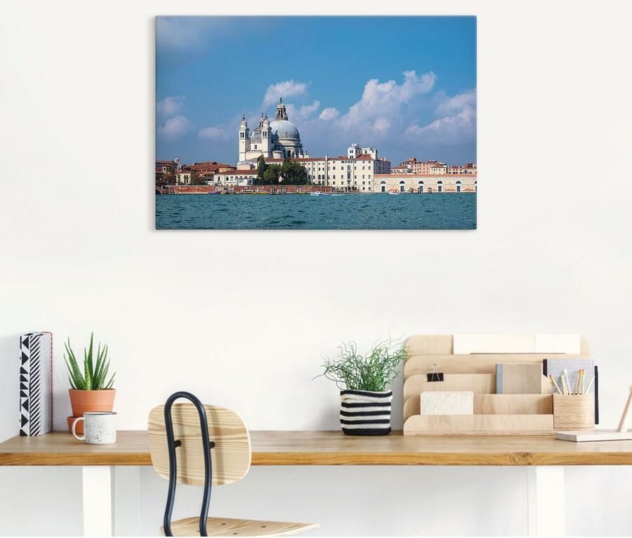 Artland Artprint op linnen Blik op historisch gebouw Venetië II - Foto 4