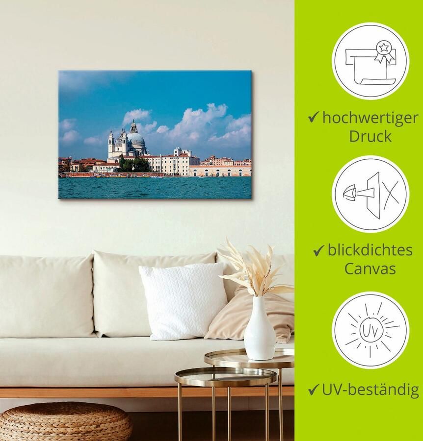 Artland Artprint op linnen Blik op historisch gebouw Venetië II - Foto 3