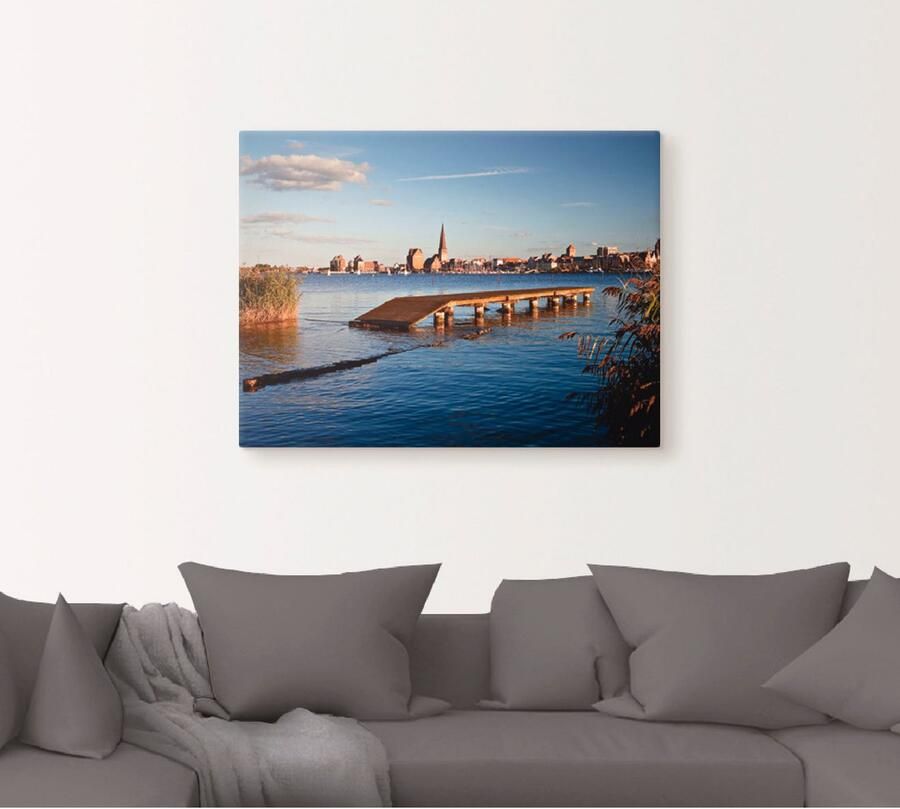Artland Artprint op linnen Blik op Rostock gespannen op een spieraam - Foto 4