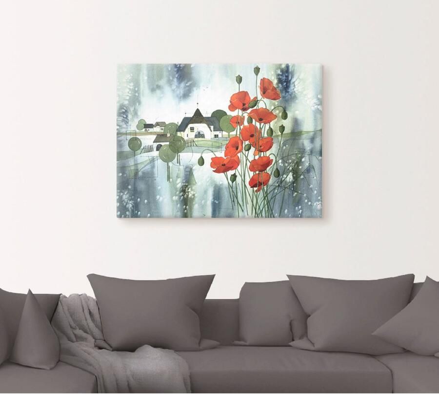 Artland Artprint op linnen Bloeiende papaver - Foto 5
