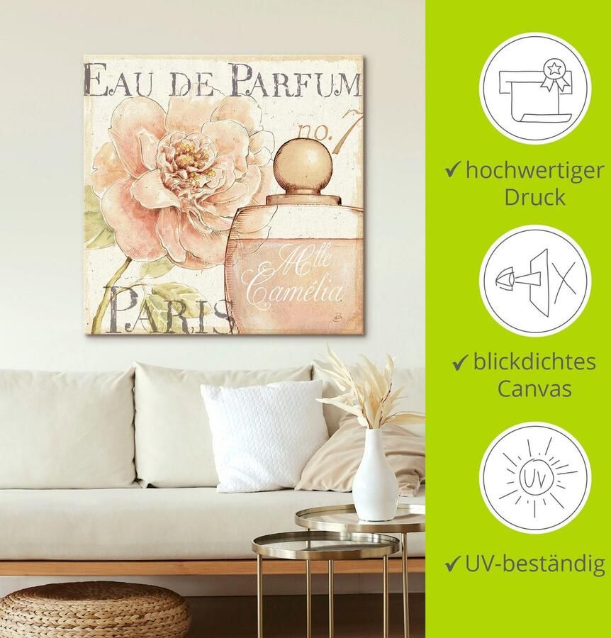 Artland Artprint op linnen Bloemen en parfum II gespannen op een spieraam - Foto 2