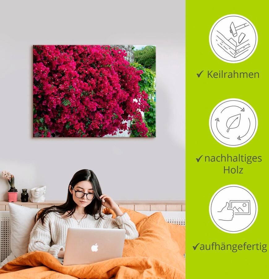 Artland Artprint op linnen Bloemen gespannen op een spieraam