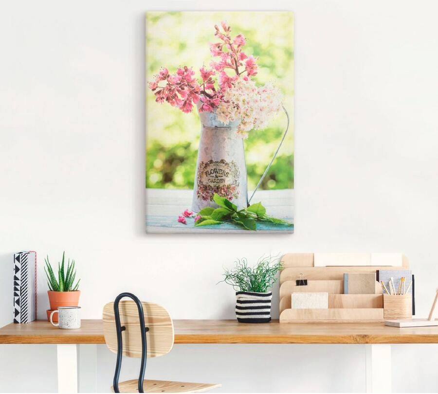 Artland Artprint op linnen Bloemen kastanjeboom in kan - Foto 3